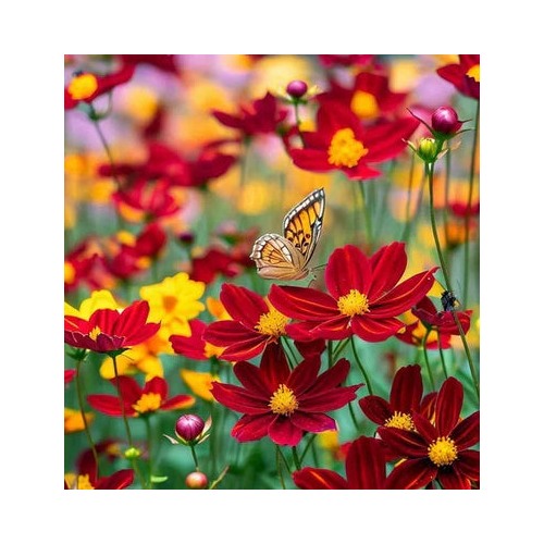 Red Coreopsis Dwarf Plains Planting Coreopsis Tinctoria Usa Free S H Annual Heirloom Non Gmo [neera-v5-61ed61c77f1bab554e11]