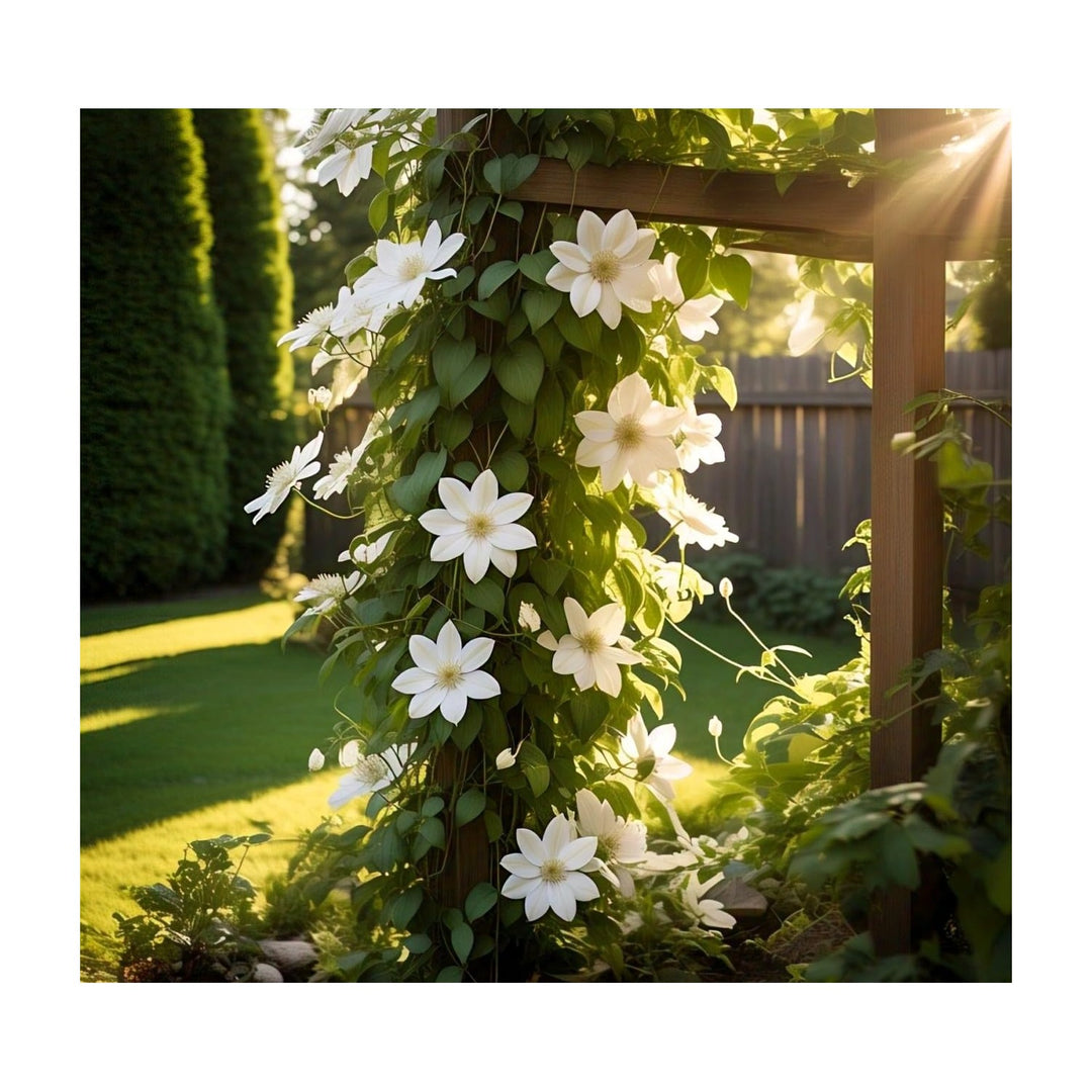 Clematis Hybrid Vine Flower With Bonus Petunia Flower Seeds for Home Garden Planting, Vibrant [neera-v5-b0c9afd824a353e567cf]