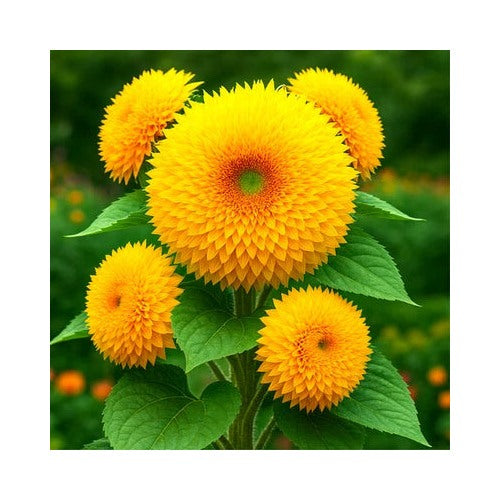 Dwarf Teddy Bear Sunflower Heirloom Pom Pom Usa Non Gmo Flower Seeds Home Garden Planting, Lush [neera-v5-f10f13fc7d5f6900ff5d]