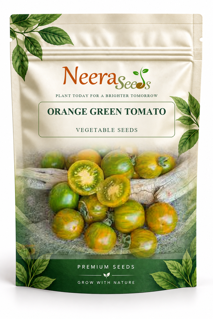 Neera Seeds Packaging Pouch - ORANGE GREEN TOMATO VEGETABLE SEEDS