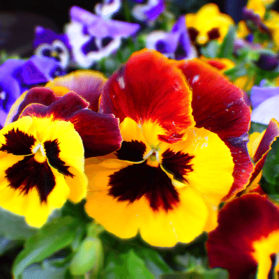 Yellow Red Pansy Flower Seeds for Planting 100 pcs