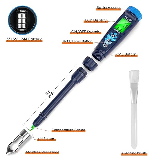 Professional Soil pH Tester for Indoor &amp; Outdoor Plants, Garden, Lawn, Greenhouse, and Farming