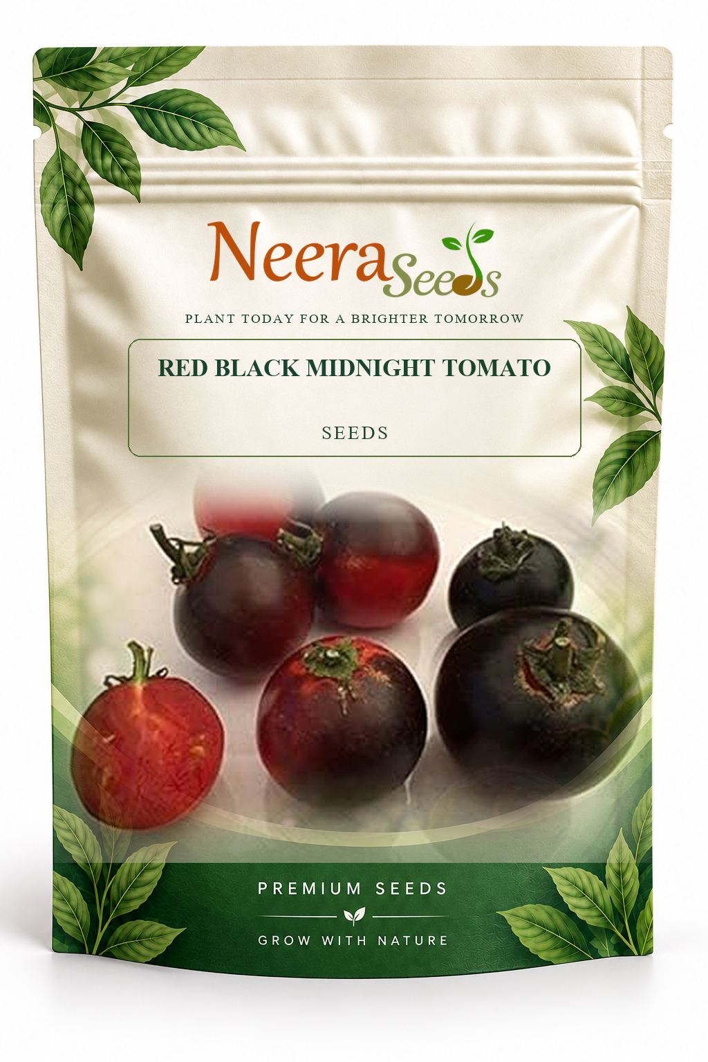 Neera Seeds Packaging Pouch - RED BLACK MIDNIGHT TOMATO SEEDS