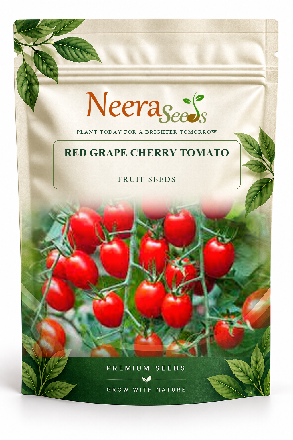 Neera Seeds Packaging Pouch - RED GRAPE CHERRY TOMATO FRUIT SEEDS