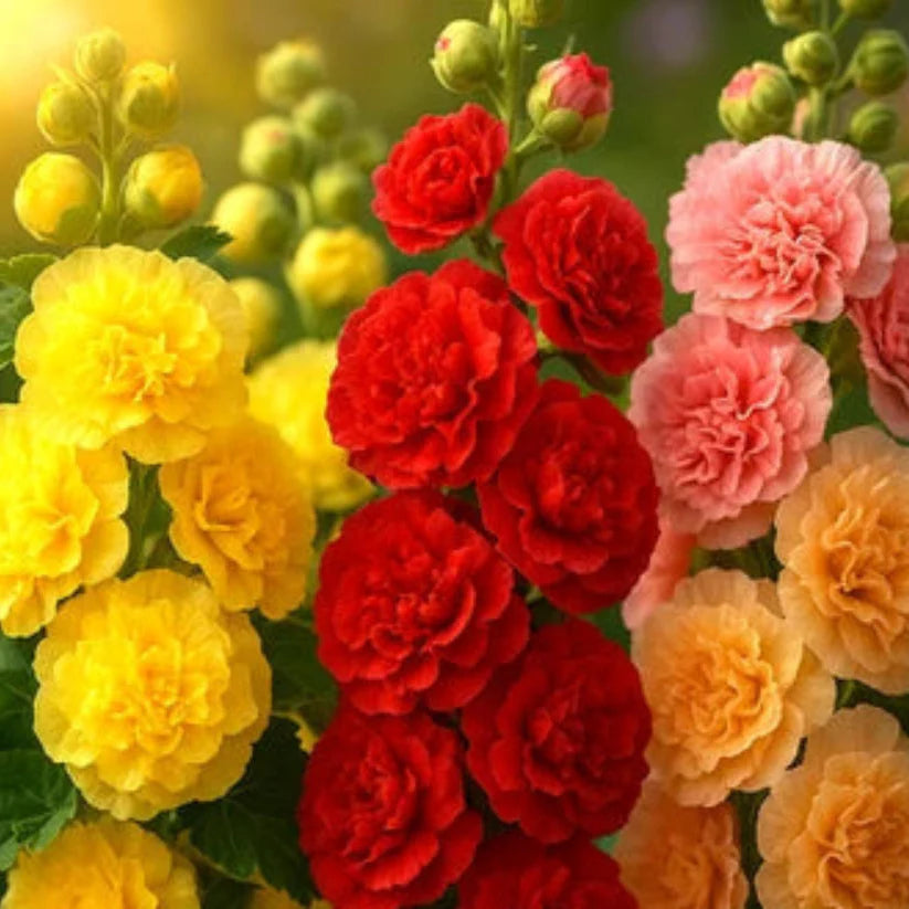 Giant Hollyhock Spring Hummingbird Mix Bees Heirloom Non Gmo Flower Seeds Home Garden Planting,