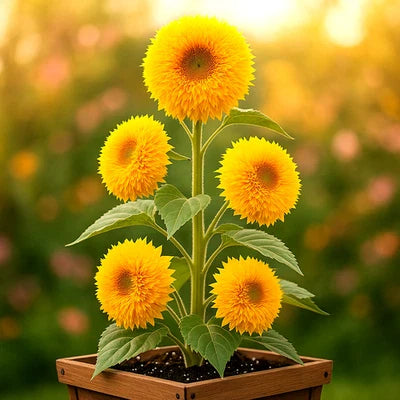 Tall Teddy Sunflower Giant Ft Fluffy Blooms Heirloom Non Gmo Flower Seeds Home Garden Planting,