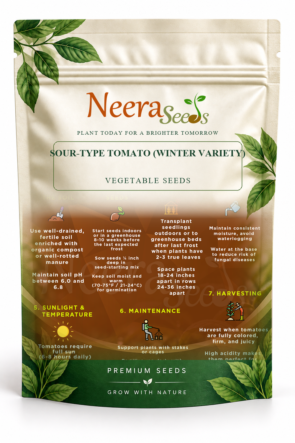 Neera Seeds Packaging Pouch - SOUR-TYPE TOMATO (WINTER VARIETY) VEGETABLE SEEDS