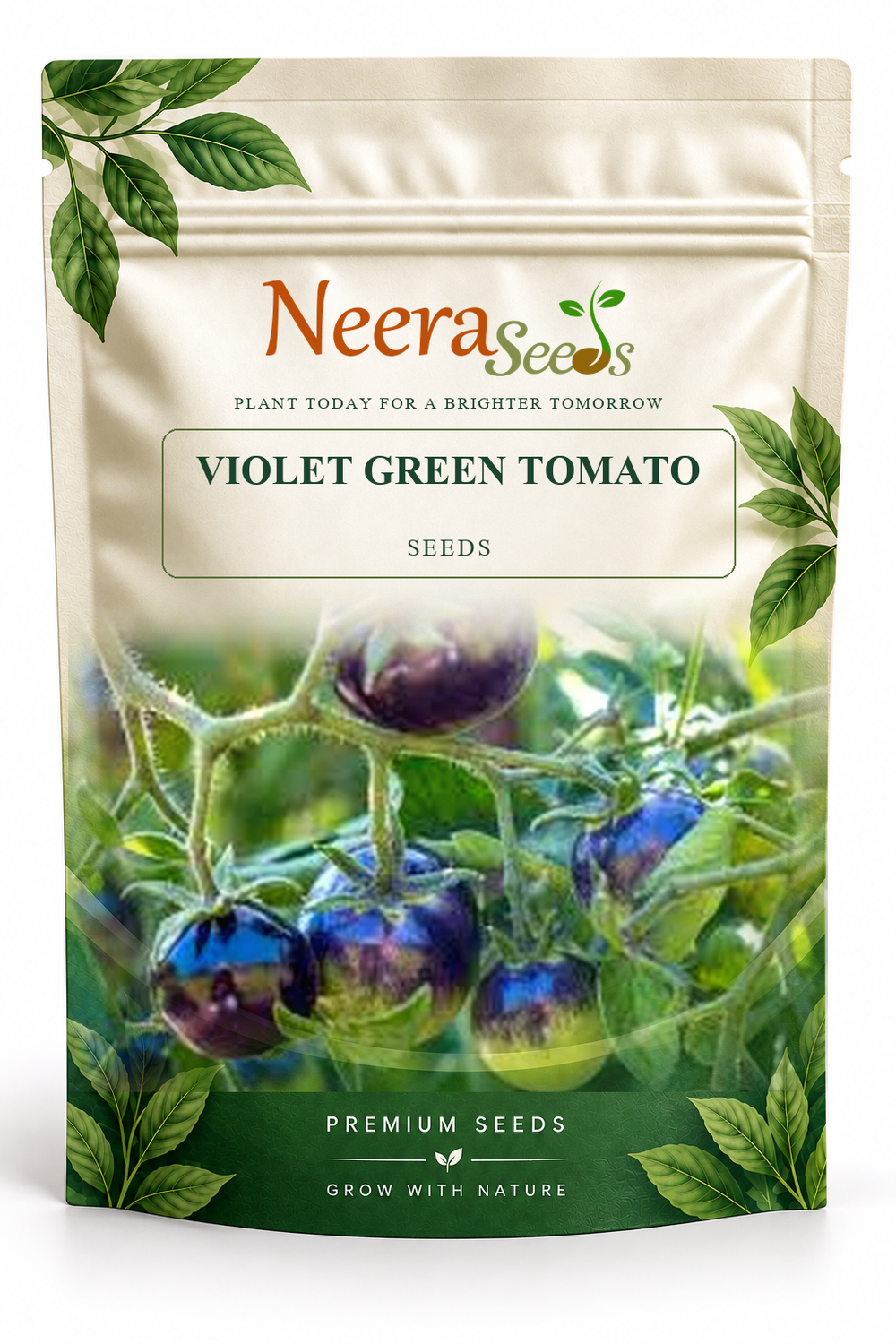 Neera Seeds Packaging Pouch - VIOLET GREEN TOMATO SEEDS