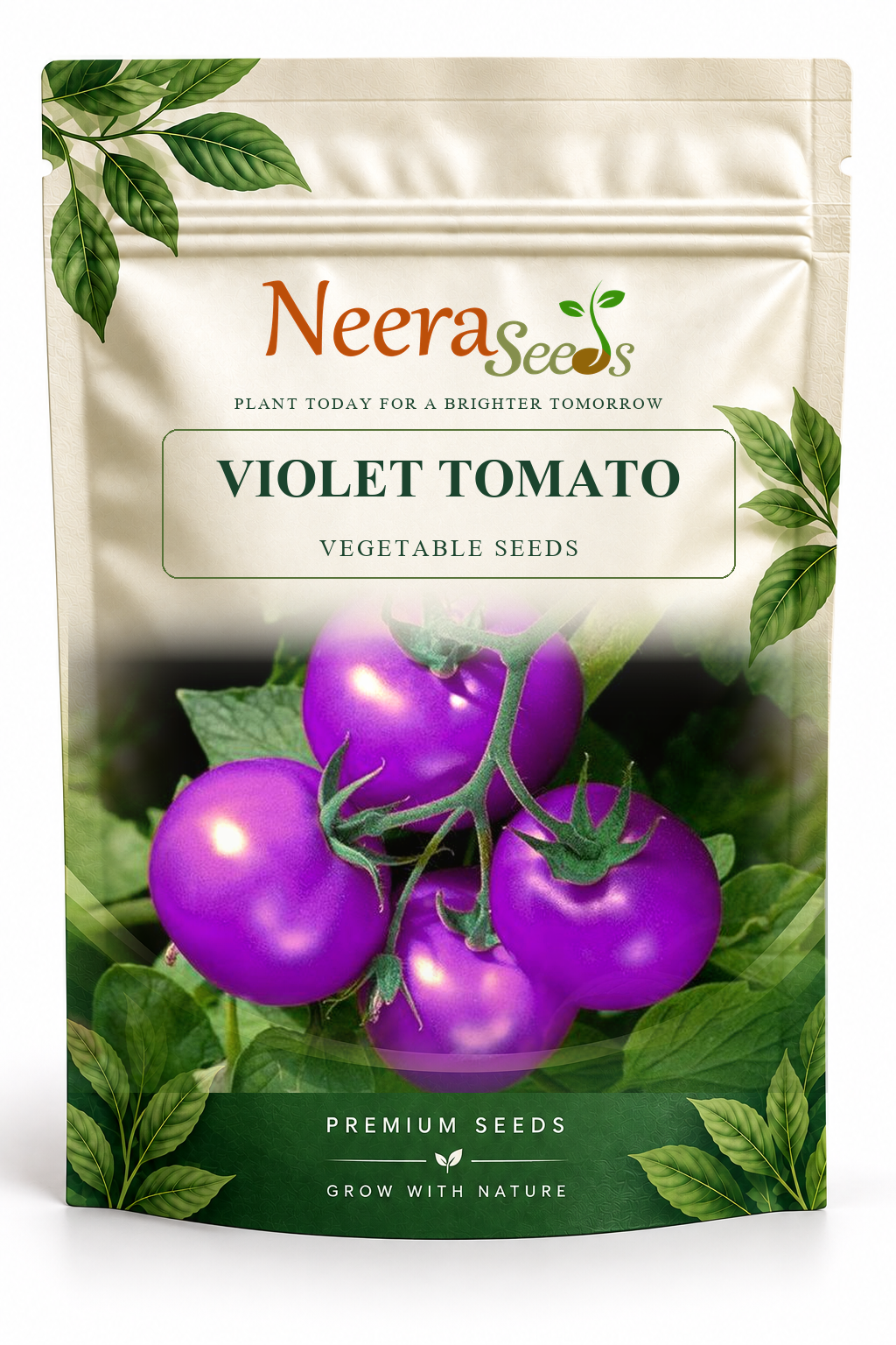 Neera Seeds Packaging Pouch - VIOLET TOMATO VEGETABLE SEEDS