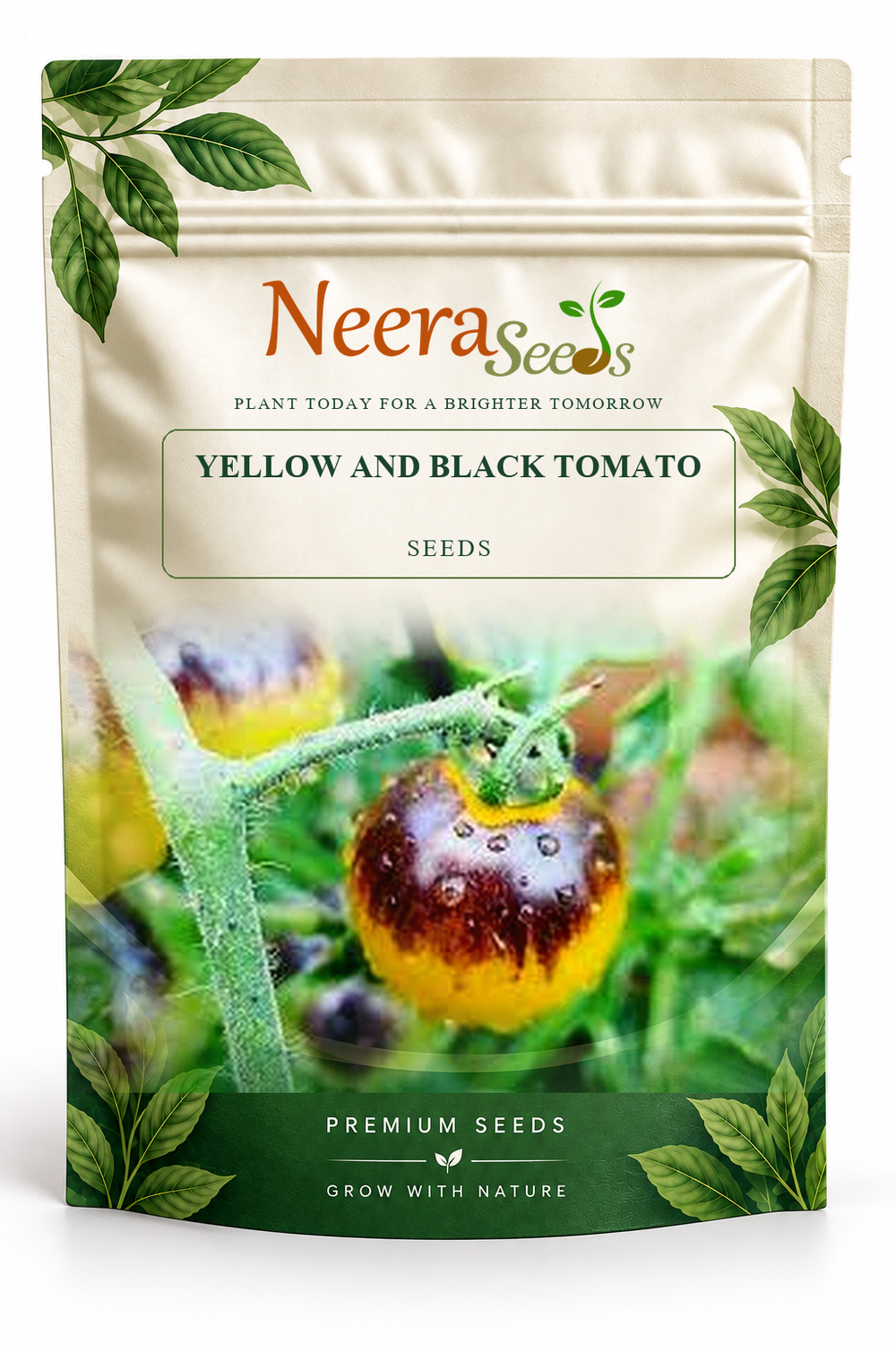Neera Seeds Packaging Pouch - YELLOW AND BLACK TOMATO SEEDS