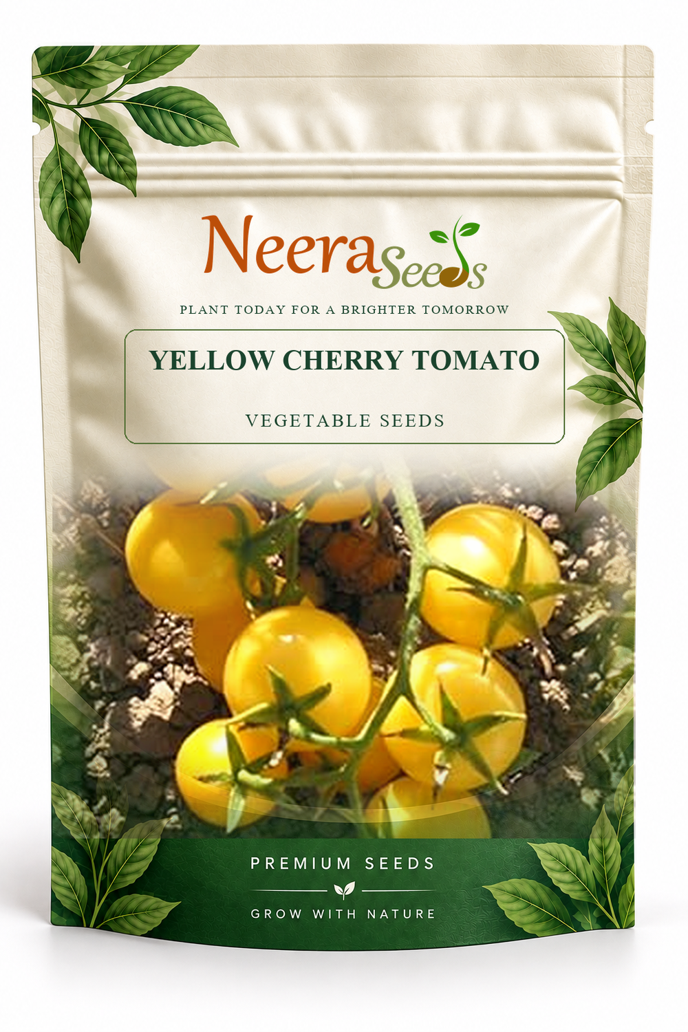 Neera Seeds Packaging Pouch - YELLOW CHERRY TOMATO VEGETABLE SEEDS