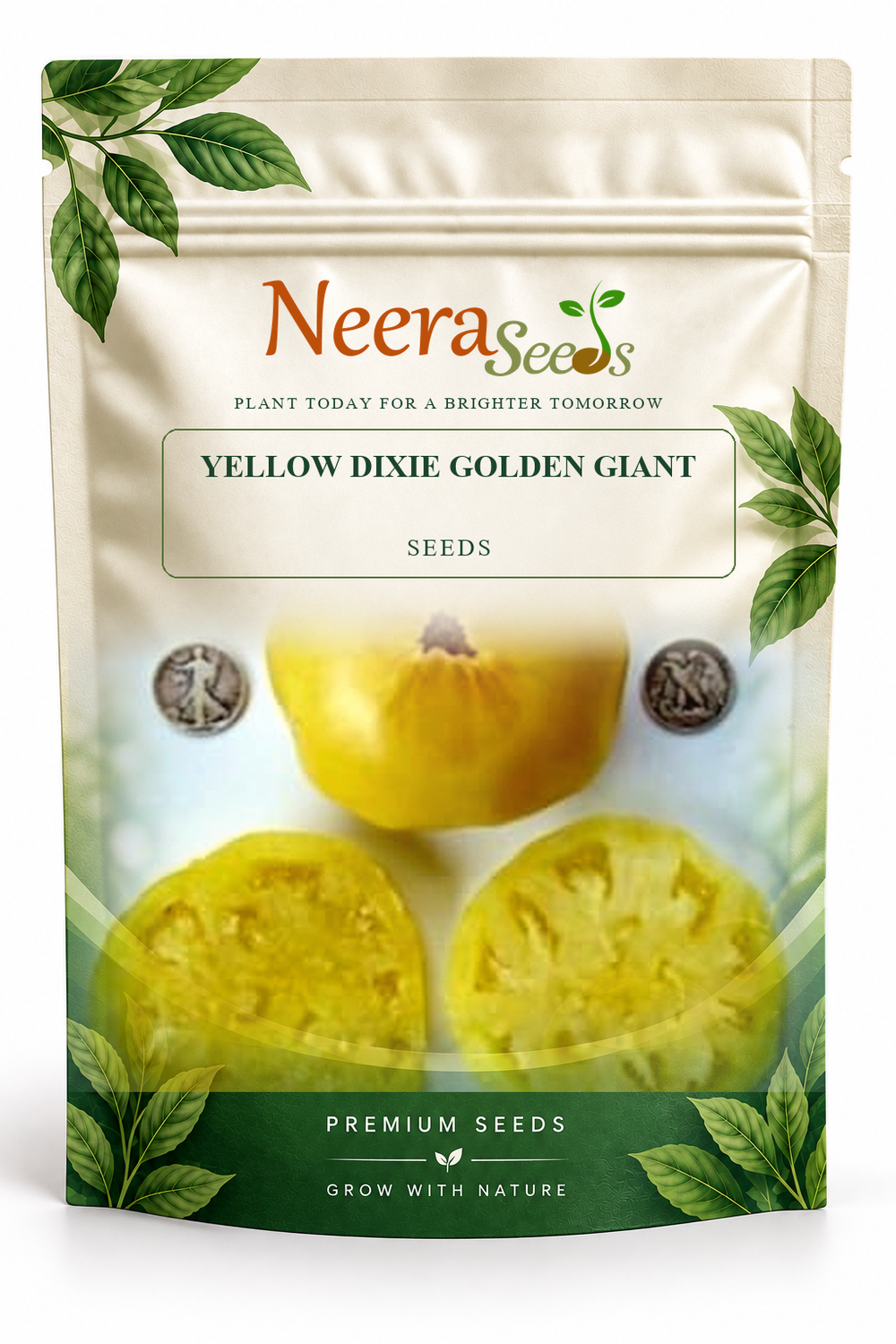 Neera Seeds Packaging Pouch - YELLOW DIXIE GOLDEN GIANT SEEDS