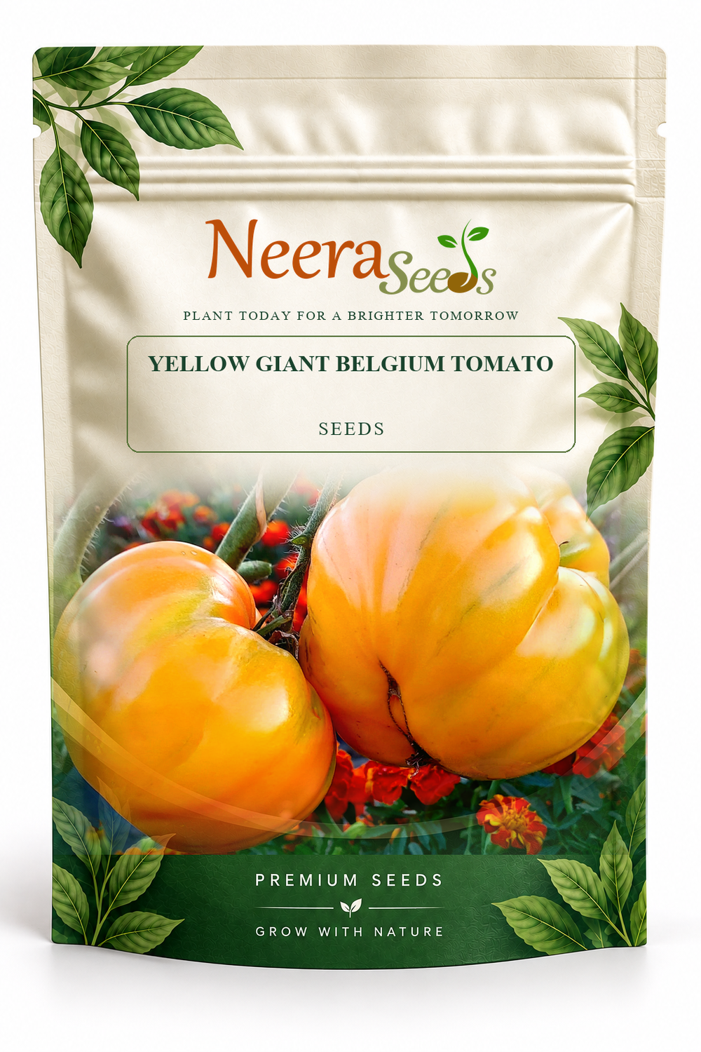 Neera Seeds Packaging Pouch - YELLOW GIANT BELGIUM TOMATO SEEDS