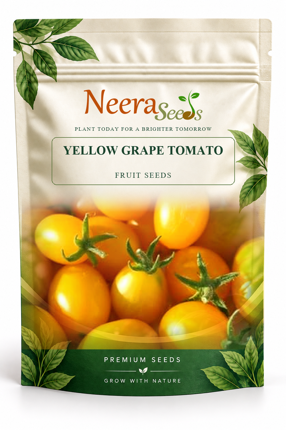 Neera Seeds Packaging Pouch - YELLOW GRAPE TOMATO FRUIT SEEDS